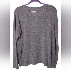 Lucky Brand Cozy Crewneck Pullover Knit Sweater Heather Gray Women's XL